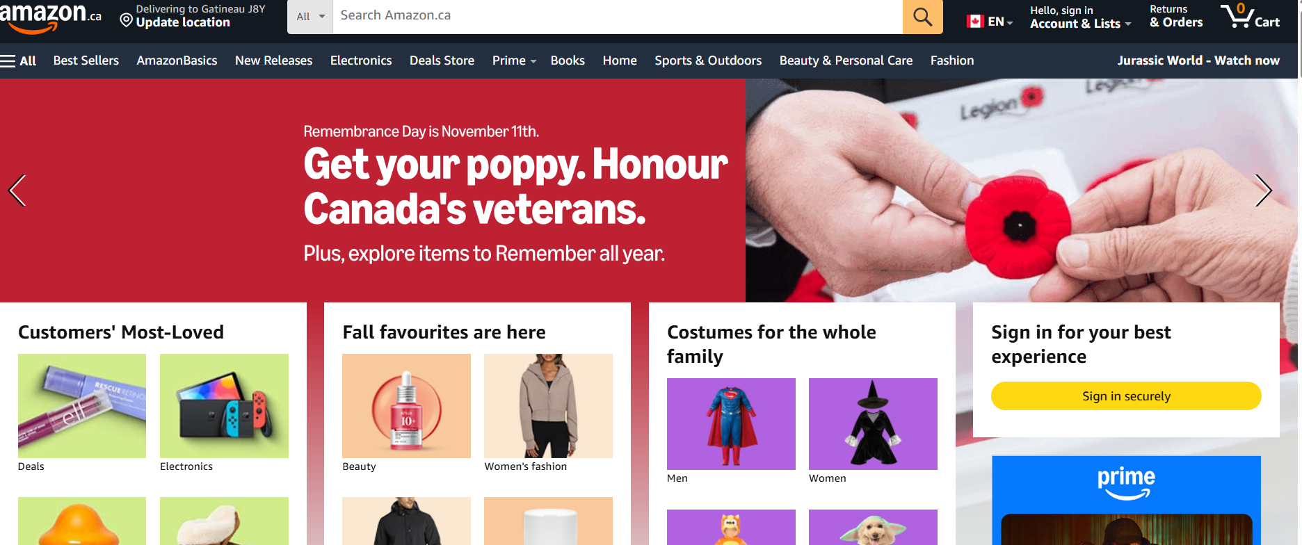 Screenshot of Amazon website with the Legion's Poppy