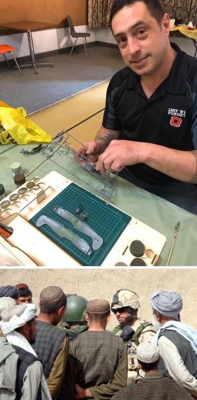 Craig Hood at Operation VetBuild event, and serving in Afghanistan