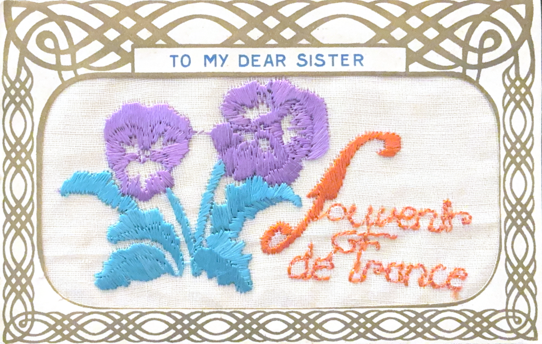 A close up of a card