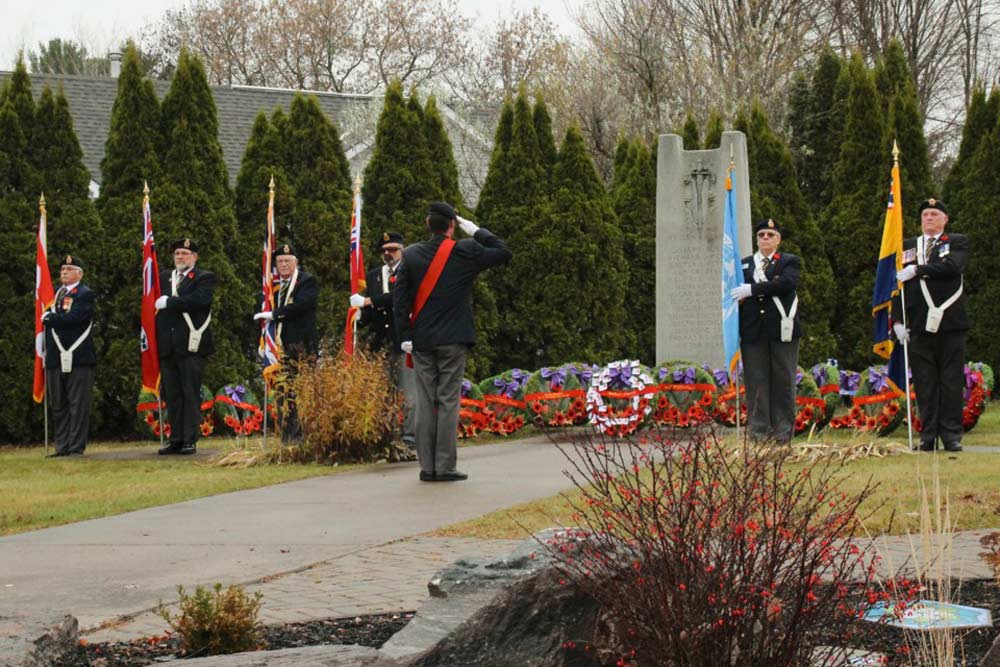 Members of Legion Branch 445 begin the ceremony in Callandar.